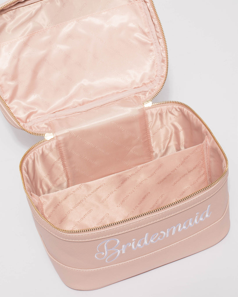 Pink Bridesmaid Cosmetic Case