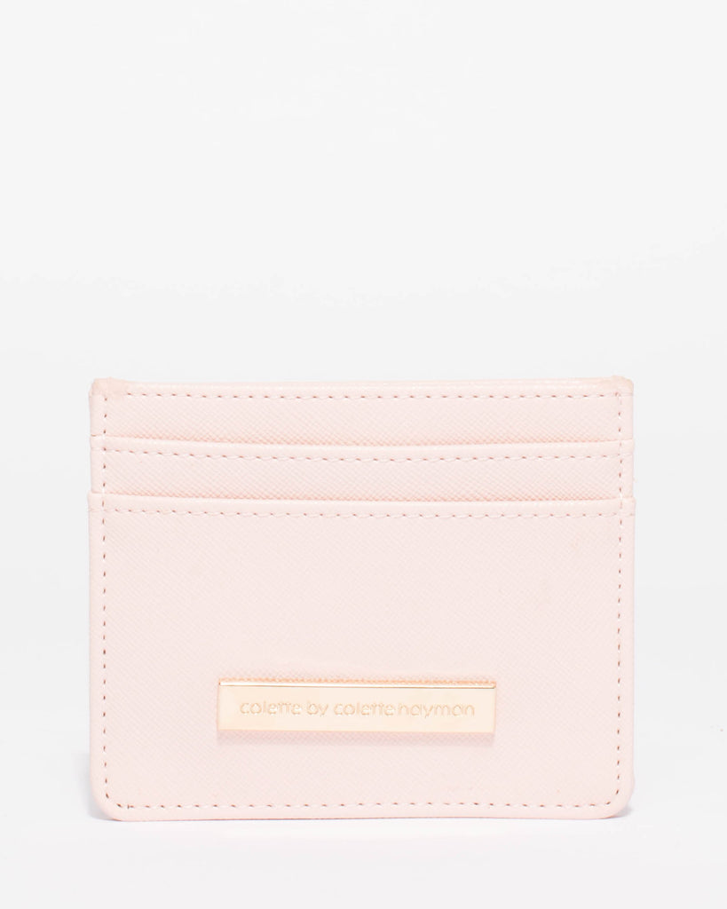 Pink Saffiano Card Purse