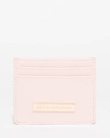 Pink Saffiano Card Purse