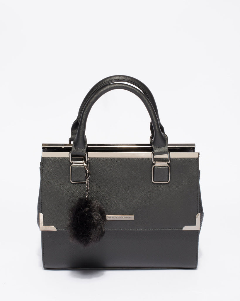 Black Saffiano Robin Medium Tote Bag