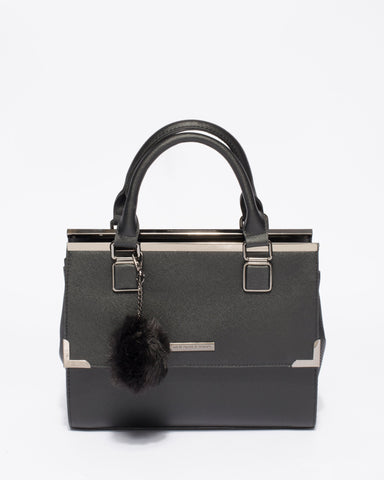 Black Saffiano Robin Medium Tote Bag