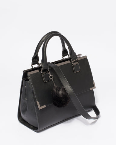 Black Saffiano Robin Medium Tote Bag