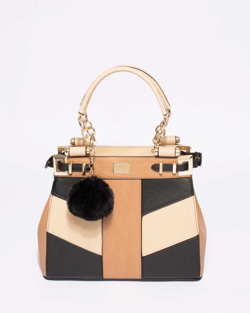Multi Colour Nadine Pom Pom Tote Bag