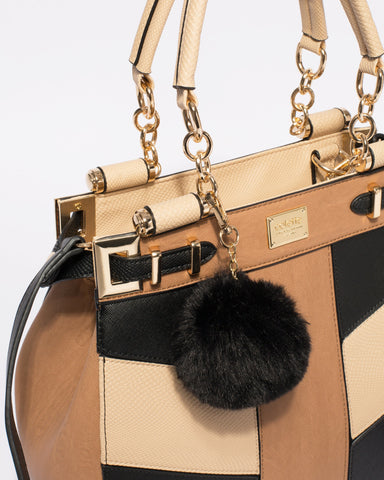 Multi Colour Nadine Pom Pom Tote Bag