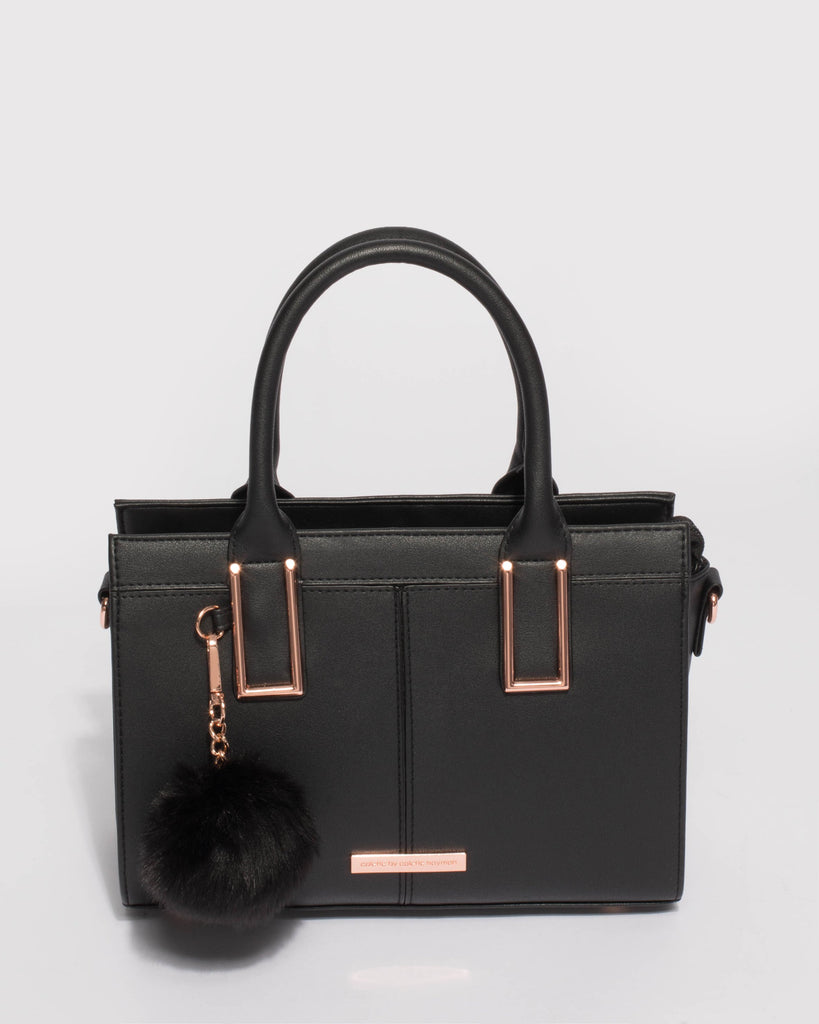 Smooth Black Stef Pom Pom Mini