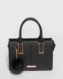 Smooth Black Stef Pom Pom Mini