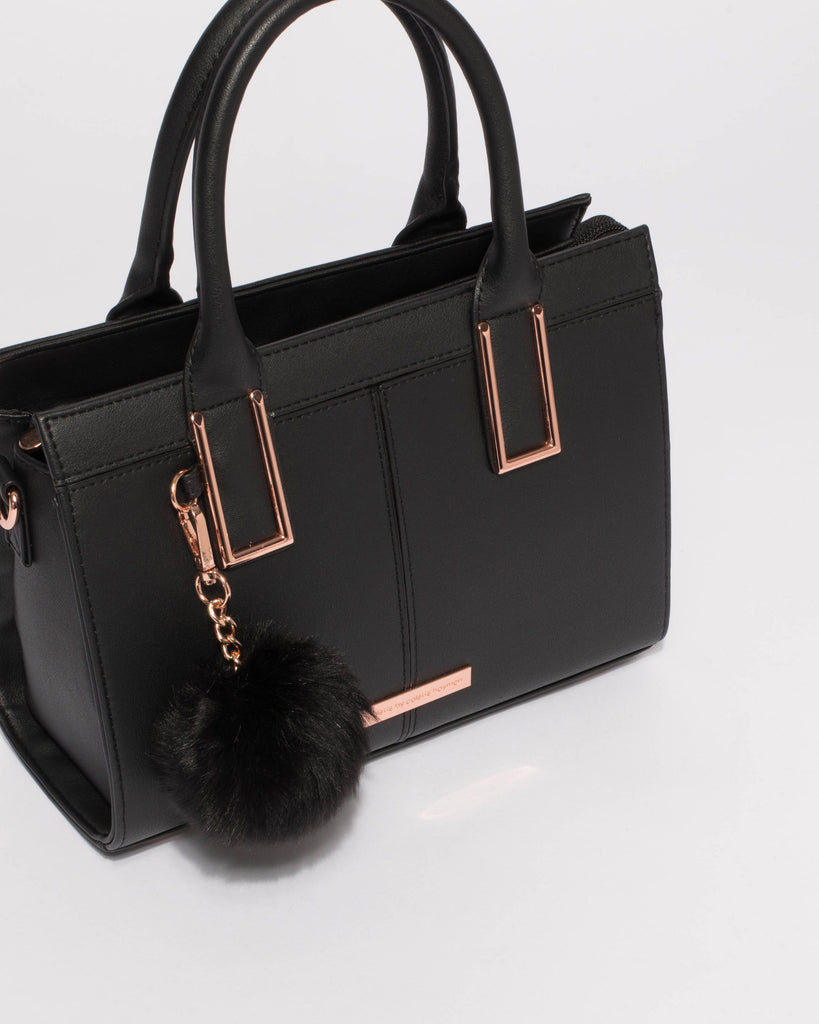 Smooth Black Stef Pom Pom Mini