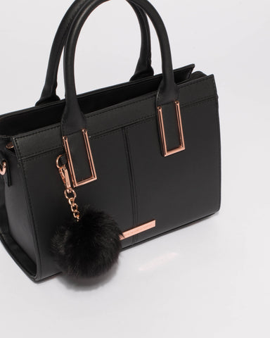 Smooth Black Stef Pom Pom Mini