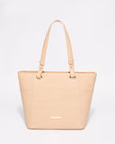 Nude Smooth Carissa Tote Bag With Gold Hardware