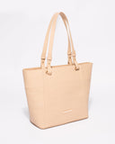 Nude Smooth Carissa Tote Bag With Gold Hardware