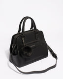Black Saffiano Harriet Double Tote With Matte Black Hardware