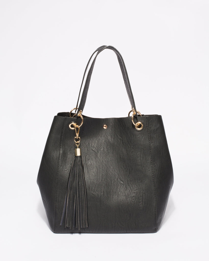 Black Sahara Slouch Tote