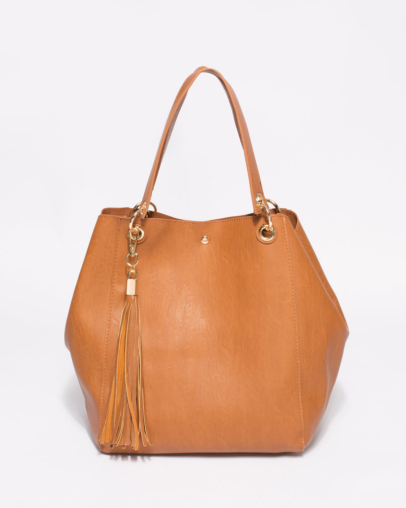 Tan Sahara Slouch Tote