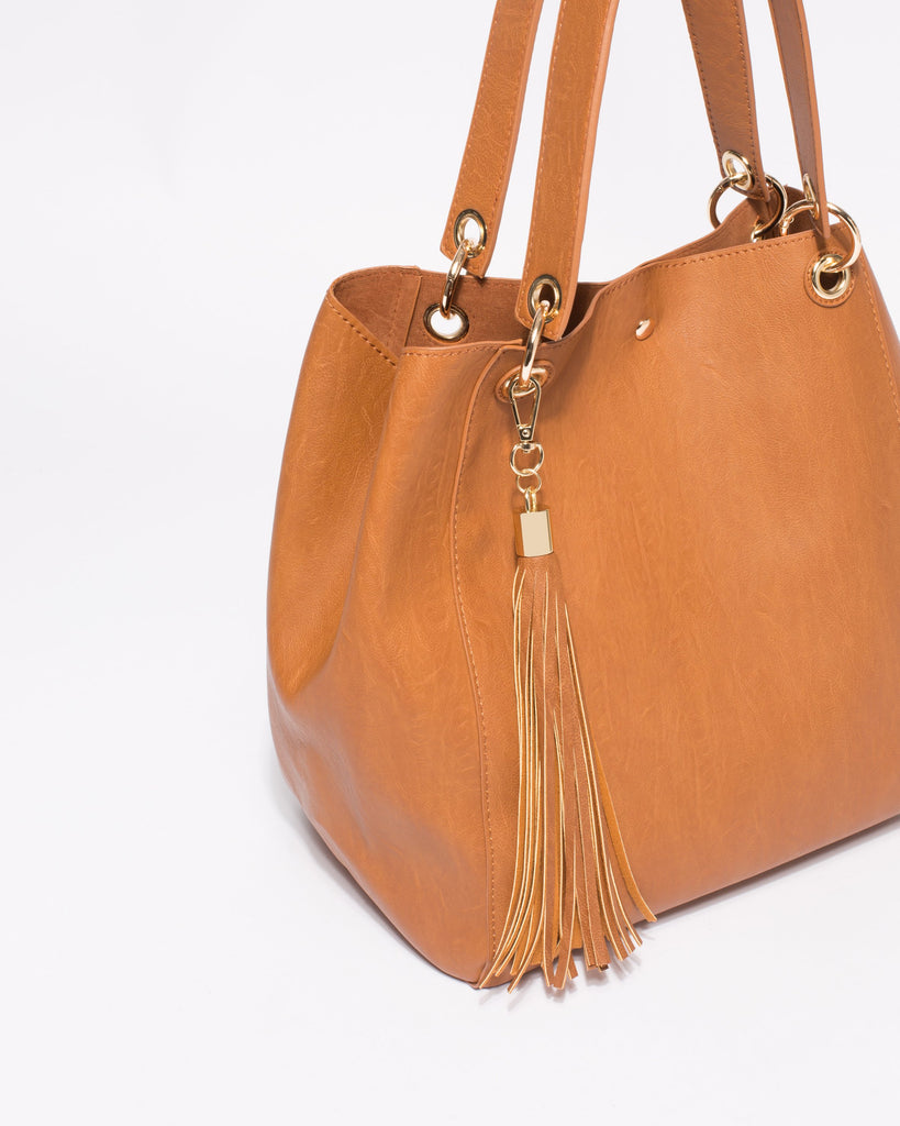 Tan Sahara Slouch Tote