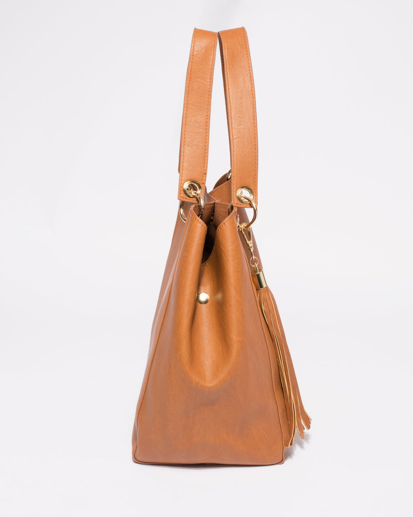Tan Sahara Slouch Tote