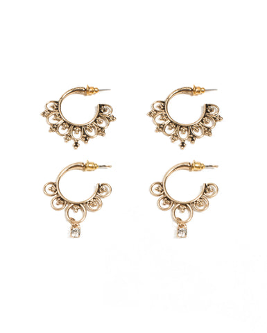 2  Pack Mini Hoop Earrings