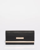 Black Textured Natalie Panel Wallet