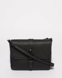 Elissa Black Saffiano Crossbody Bag