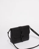 Elissa Black Saffiano Crossbody Bag