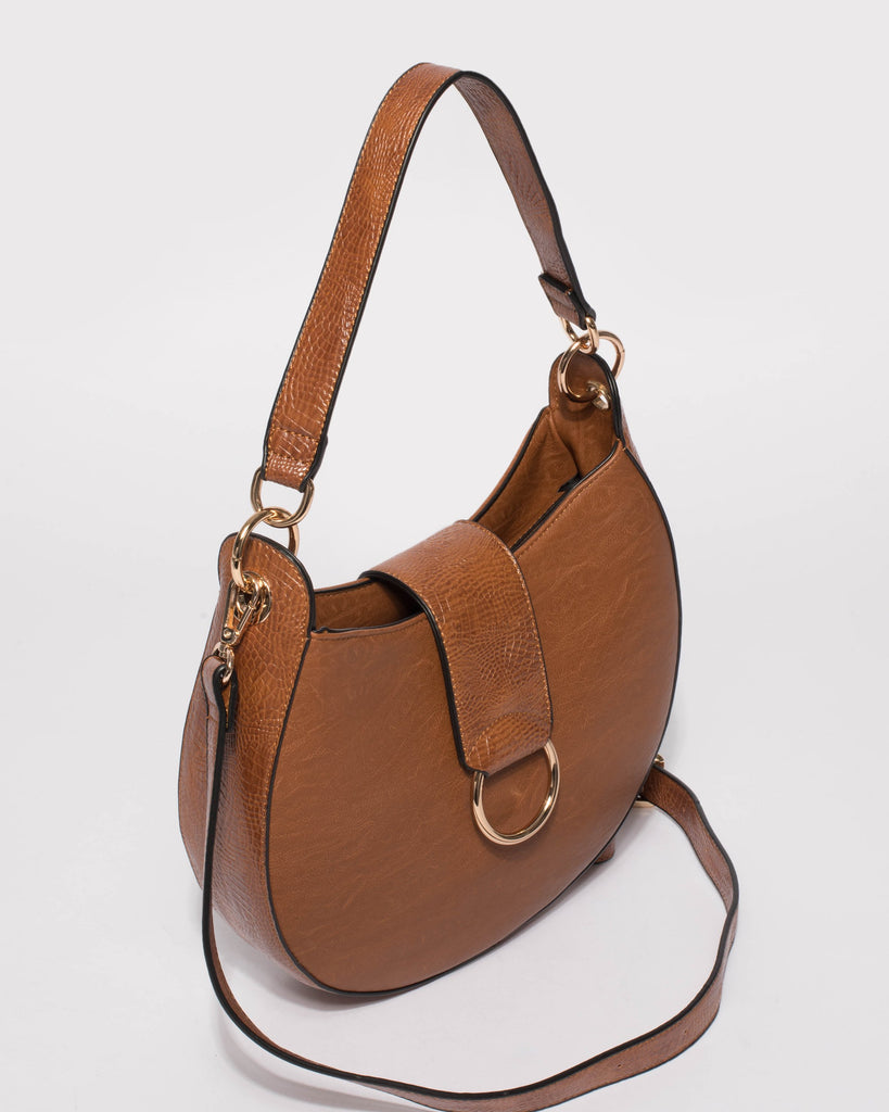 Tan Nelly Round Tote Bag