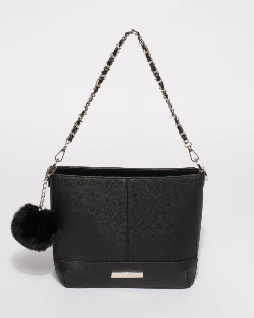Black Rae Pom Pom Mini Bag