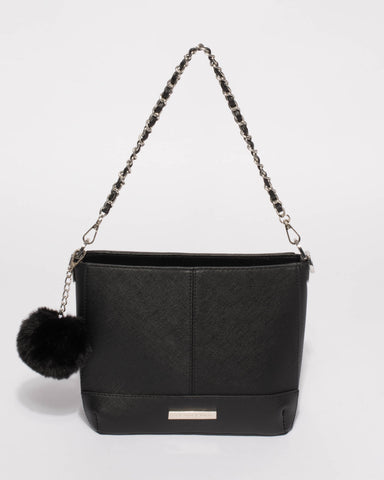 Black Rae Pom Pom Mini Bag
