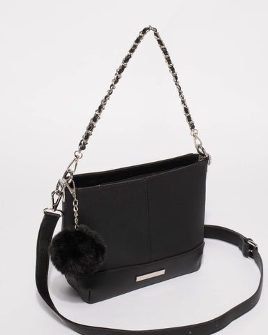 Black Rae Pom Pom Mini Bag