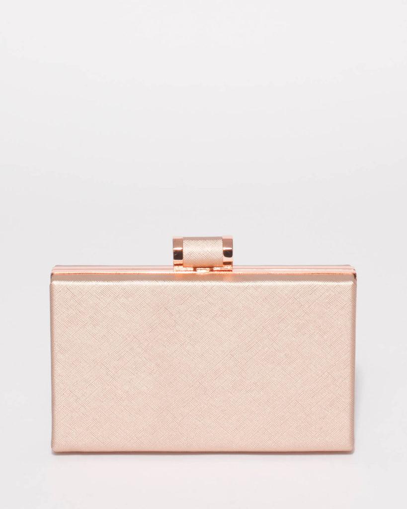 Sally Rose Gold Hardcase Clutch Bag