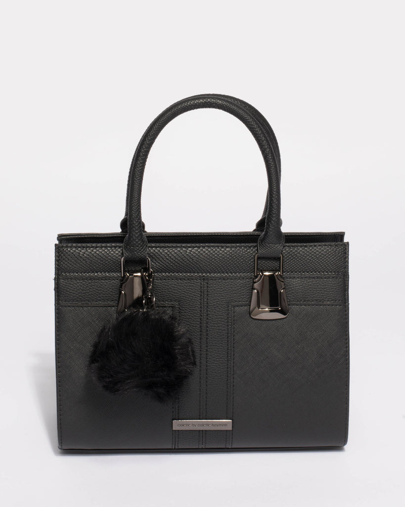 Black Steph Panel Tote Bag