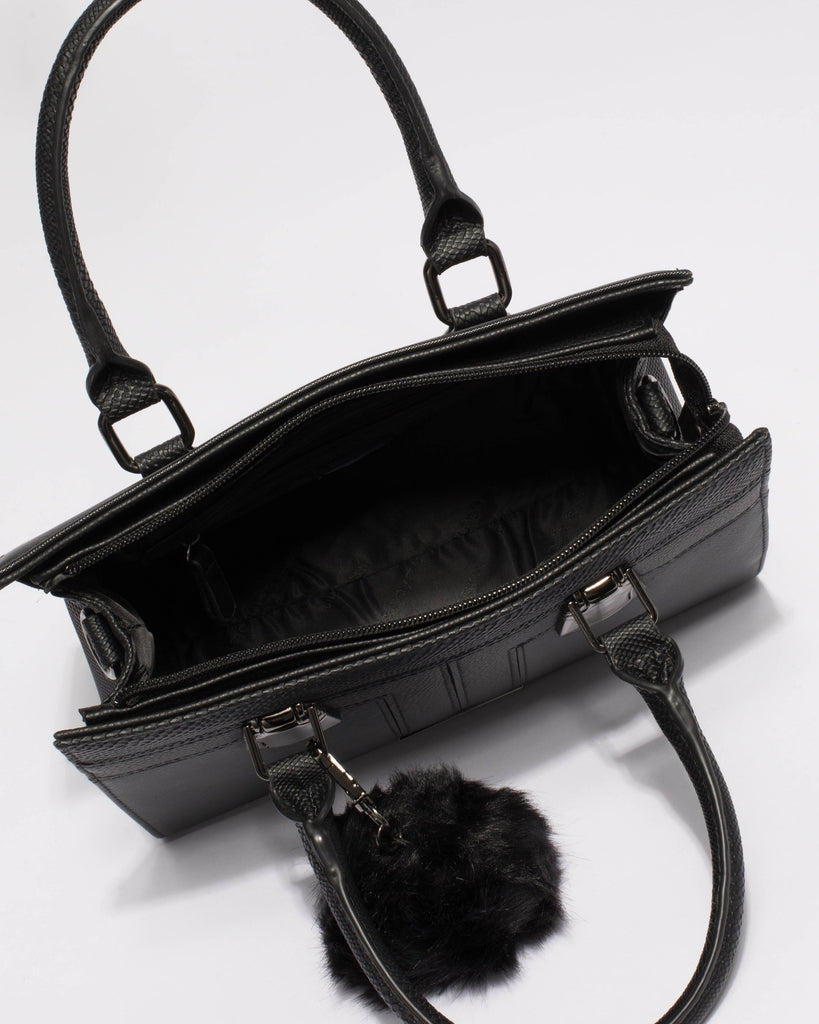 Black Steph Panel Tote Bag