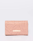 Pink Embroidery Dana Multi Pocket Wallet