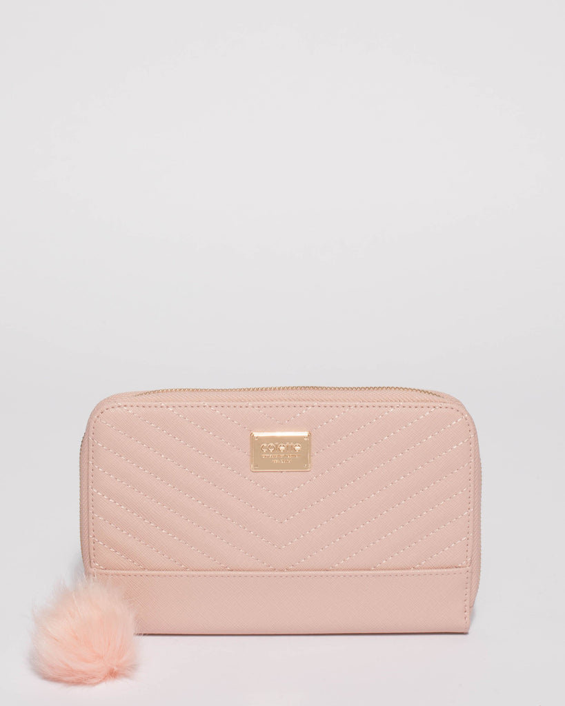 Pink Nina Travel Wallet With Gold Hardware