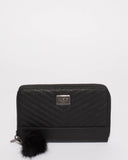 Black Nina Travel Wallet With Gunmetal Hardware