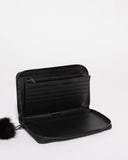 Black Nina Travel Wallet With Gunmetal Hardware
