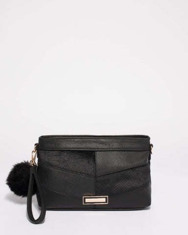Black Erin Panel Crossbody Bag