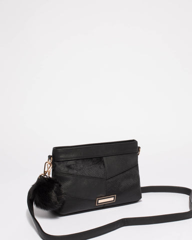 Black Erin Panel Crossbody Bag