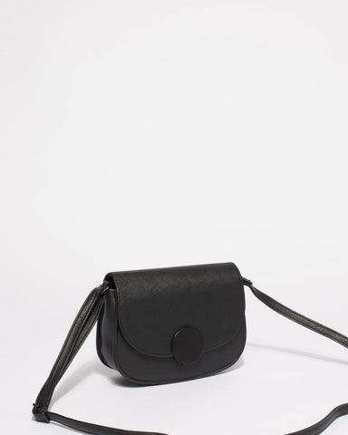 Black Avery Saddle Crossbody Bag