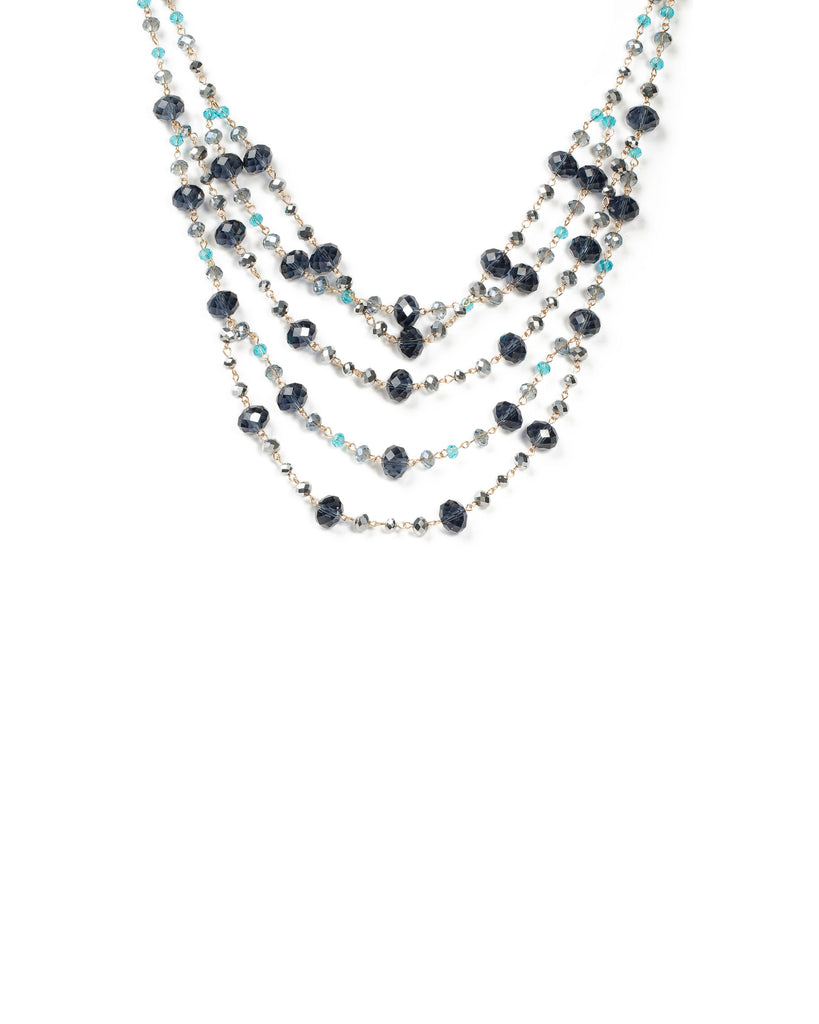 Faceted Bead Multi Row Necklaces