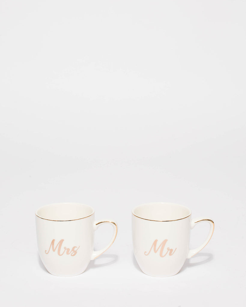 White Gold Mr and Mrs Mug Gift Set