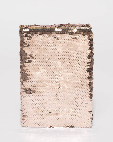 Flipped Rose Gold Sequin A5 Notebook