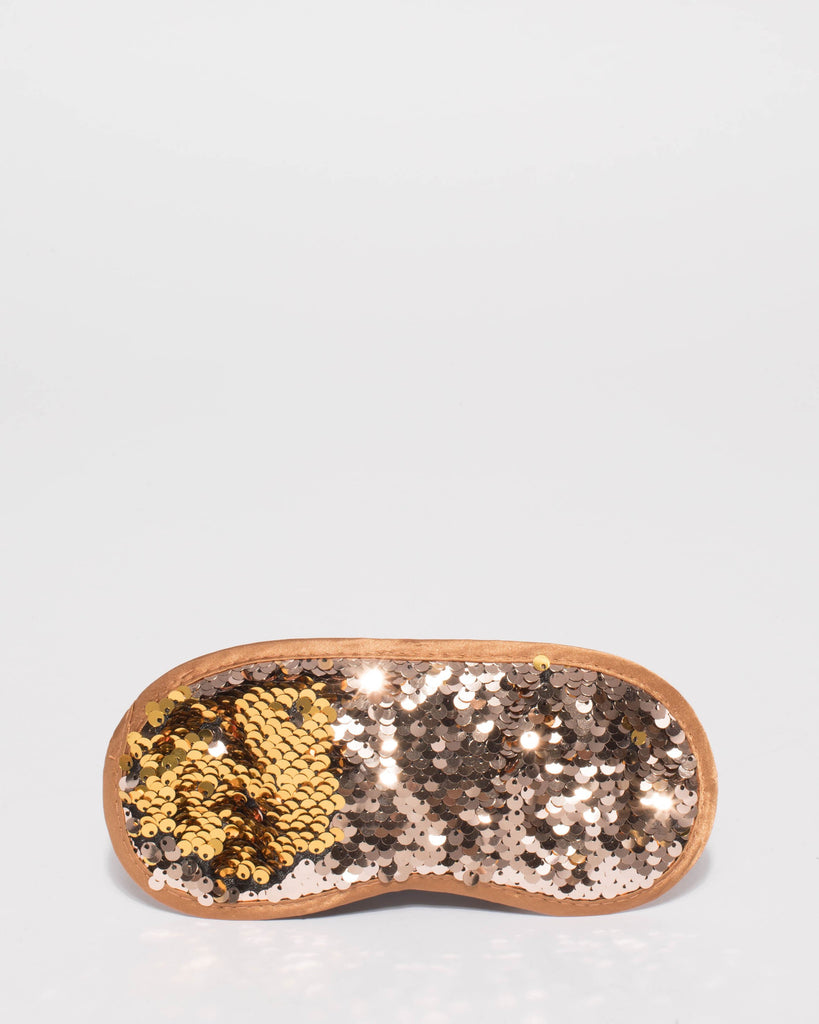 Gold Flipped Sequin Eye Mask