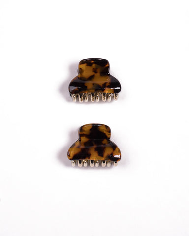 Tortoise Shell Gold Tone Mini Hair Clip