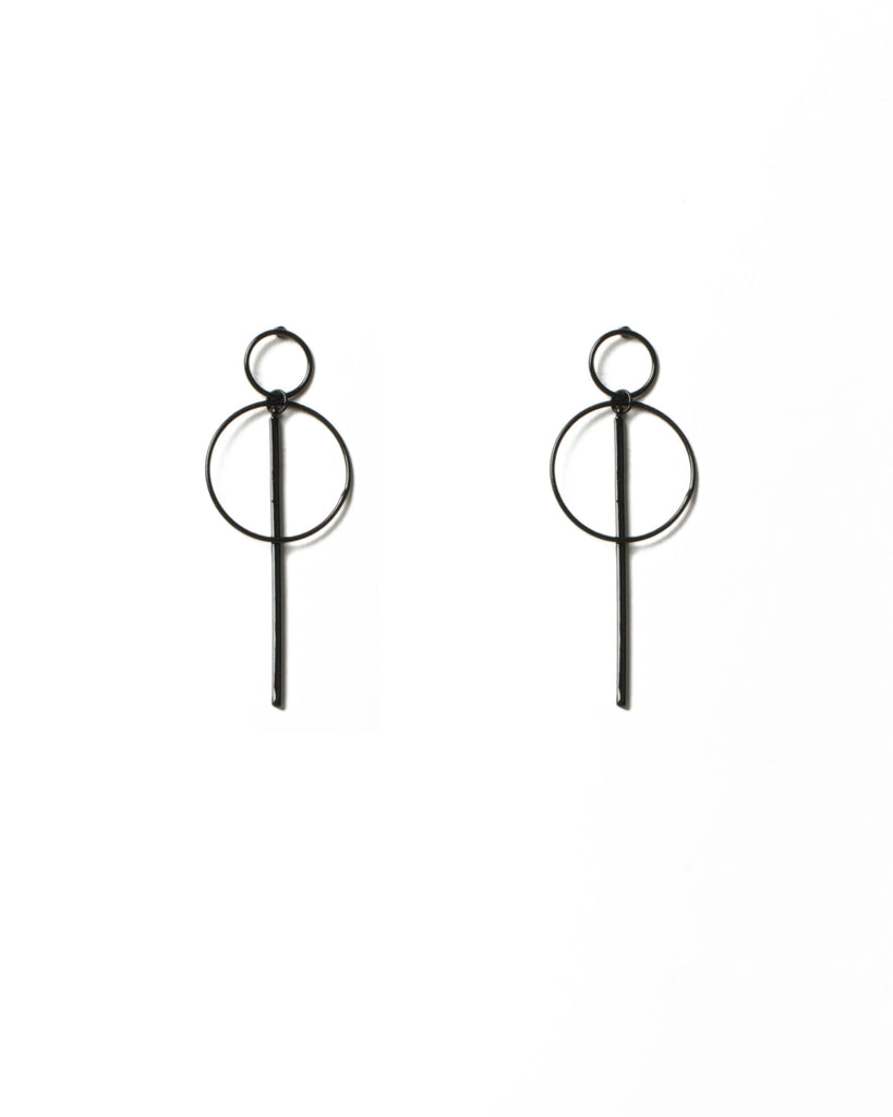 Circle Bar Fine Drop Earrings