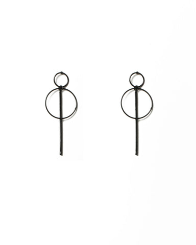Circle Bar Fine Drop Earrings