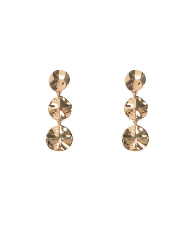 Hammered Drop Disk Earrings