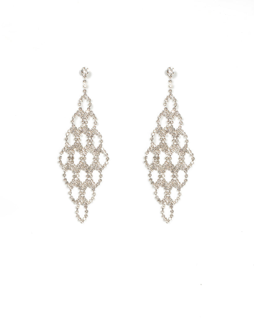 Diamante Oval Statement Earrings