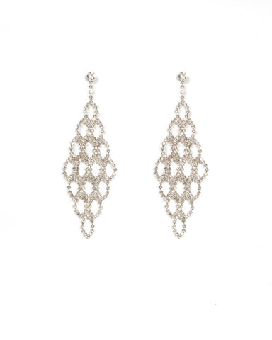Diamante Oval Statement Earrings