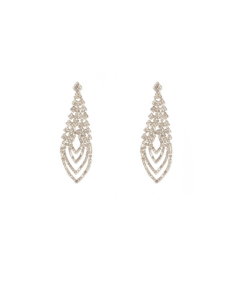 Diamante Layered Chain Drop Earrings