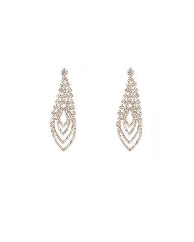 Diamante Layered Chain Drop Earrings