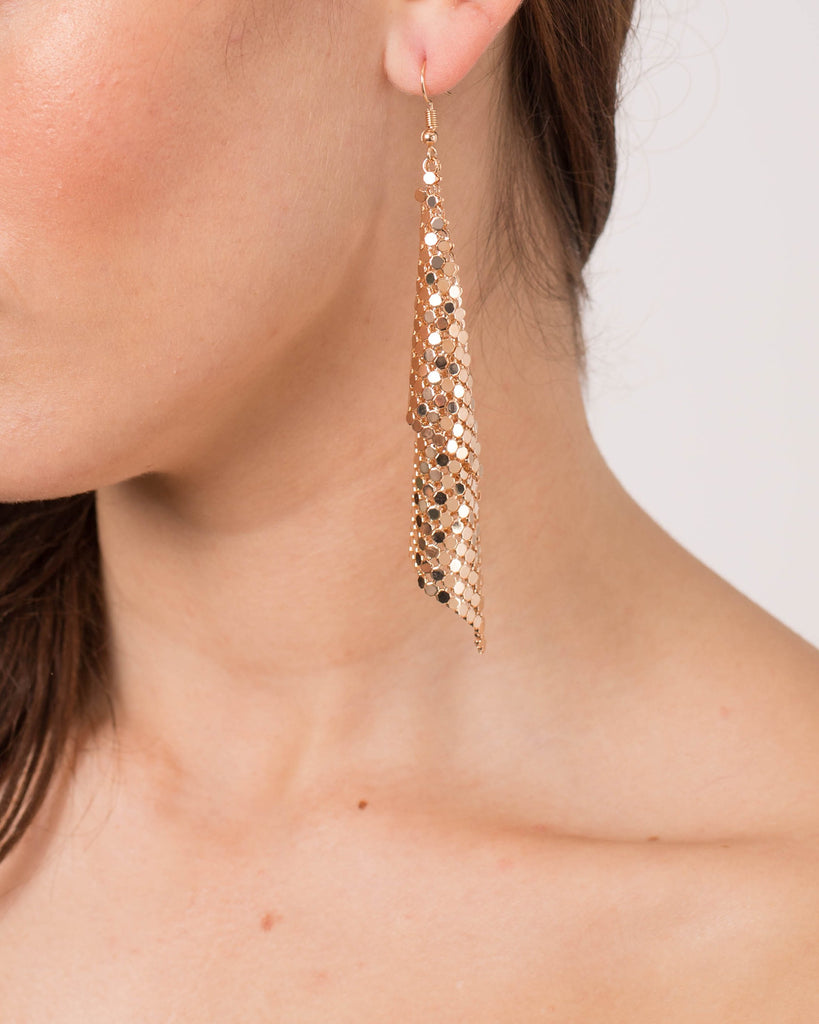 Glow Mesh Metal Drop Earrings